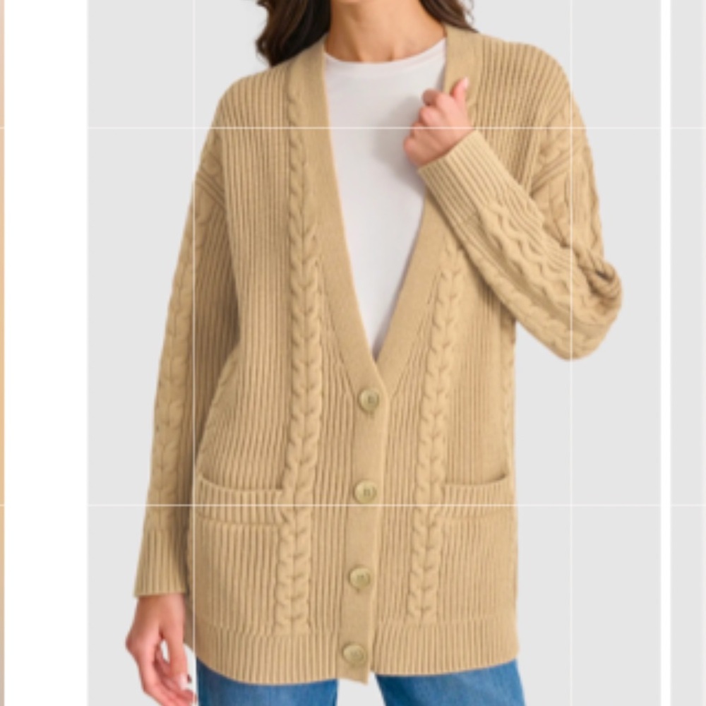 DKNY Cable Knit Cardigan SZ-LG NWT